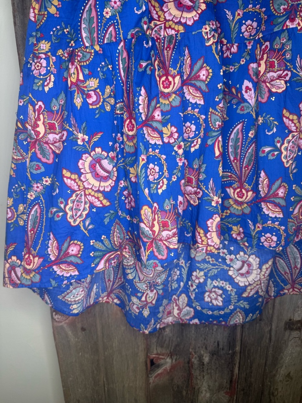 J. Crew Liberty of London Floral Belle Blue Tie-Waist Tiered Midi Skirt size 6 - Picture 5 of 11